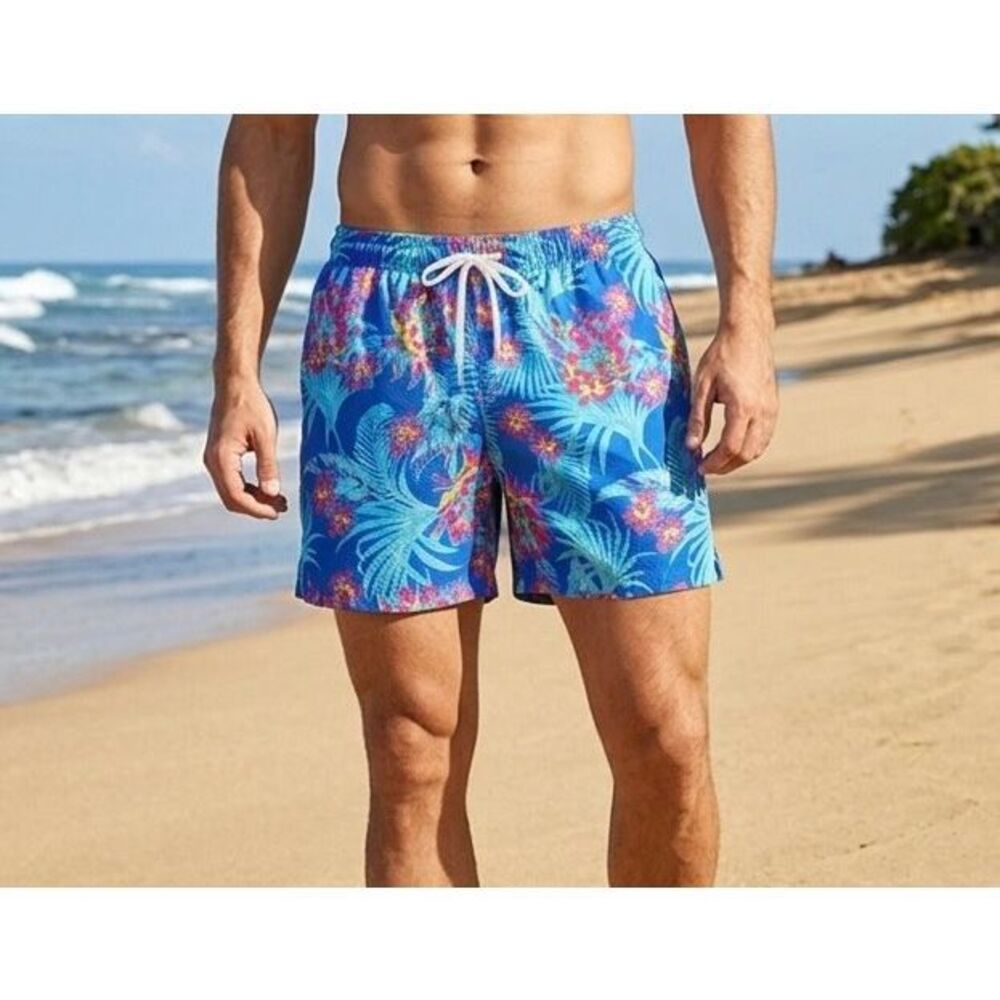 Chubbies Swim Trunks 5.5” Tropical Floral Blue Medium